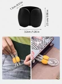 10pcs/5pcs New Fashionable Cartoon Mixed Color Cable Winders, Suitable For Earphones, Power Cords, Data Cables Home And Office Desk Organizer, Necessary Travel Organizer For Women