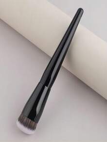 1支大号粉底刷，合成纤维圆头专业化妆工具，用于面部轮廓修饰 - 黑色 - 查看 6