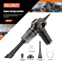 Aspiradora portátil de 1 pieza, diseño de mano inalámbrico, eliminación de polvo eficiente. Cuenta con motor de alta velocidad (45.000 r/min), potente succión (4,5 KPa), sistema de batería dual recargable por USB (2000 mAh) y varios accesorios. Ideal para limpiar escombros, pelos de mascotas y mantener sofás y pisos.