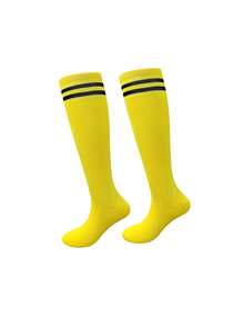 1 Pair Kids Breathable Sports Training Football Socks, Striped Knee High Socks For Girls And Boys, Baseball, Softball, Sports, Children Aged 2-12, Kids School PE And Knee High Sports Socks - Multicolor - View 25