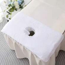 1 pièce Serviette de spa de 40 * 80 cm avec trou - serviette d'absorption d'eau pour massage et thérapie, tapis d'oreiller de tête de lit, serviette de visage pour lit