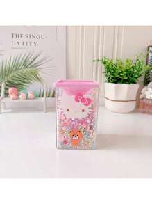 Sanrio 1 pieza Soporte de bolígrafos con pompones de estilo de dibujo animado japonés Kuromi, organizador de escritorio soñador, soporte para pinceles de maquillaje, caja de almacenamiento de artículos de papelería, útiles escolares, de vuelta a la escuela