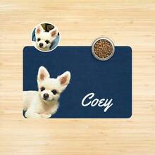1PC Customizable Personalized Diatomaceous Earth Dog Mat With Pet Photo And Name, Personalized Dog Food Mat, Personalized Dog Meal Mat, Personalized Dog Bowl Mat, Unique Souvenir, Perfect Choice For Father's Day, Birthdays And Anniversaries