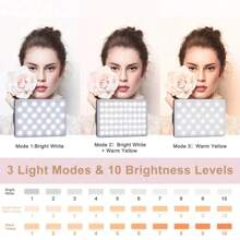 Aufladbare Selbstauslöser-Licht und Smartphone-Licht-Clip für - Smartphone LED-Licht mit einstellbarer Helligkeit, perfekt für Selfies, Make-up, Live-Streaming und Videokonferenzen, Schwarz