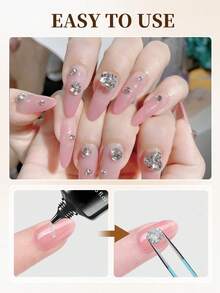 3 件 3D 35ML 雕塑凝胶，超强凝胶指甲胶，用于指甲魅力 3D 指甲闪亮凝胶，用于装饰宝石美甲艺术宝石钻石固化，需要 UV/LED 美容礼物