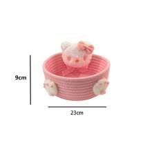 Sanrio 1 Stück Hello Kitty Kawaii Aufbewahrungskorb, süßer Harajuku Charm Kosmetikaufbewahrung Dekobox für Schlafzimmer, Geburtstagsgeschenk, Pink