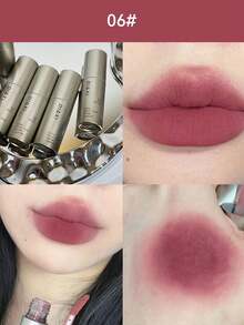 Tinte labial mate de terciopelo de larga duración - Brillo labial impermeable y resistente a las manchas con acabado nude natural, maquillaje de labios resistente a las manchas y duradero todo el día (Tubo individual)