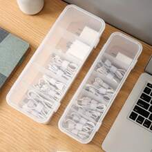 1 Stück Kabel Aufbewahrungsbox mit mehreren Ebenen und Trennfächern, perfekt zum Organisieren von Ladekabeln, Kopfhörern und Büromaterial, multifunktionale Kabel Organizer Box, Schreibtisch Organizer für Büro, Wohnheim und Zuhause
