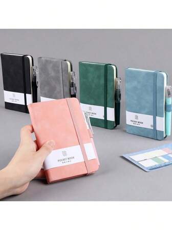 100 Sheets/200 Pages Mini Pocket Notebook With Pen A7 Hardcover Diary To-Do List Notebook Student Specific Pocket Notebook Diary Theme Writing Tool Office, School, Home Business Writing And Note Taking, School Supplies,Back To School