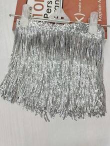 17cm Extra Long Metal Tassel Sequin Lace Trim, Suitable For Performers/Party Enthusiasts DIY, Crystal-Like Stage Decoration Trim, 1 Roll - Multicolor - View 9