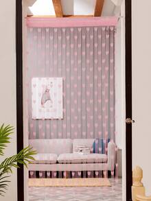 1pc Heart Decor Curtain, For Valentine's Day Party & Everyday Use - Black - View 3