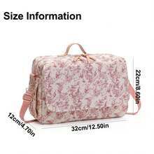 1 件经典绘画数码印花手提包、运动健身单肩包、妈妈婴儿车挂包，配有纸巾袋，包含长肩带和挂钩 - 彩色 - 查看 5