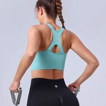 Evercute Adjustable Sports Bras Women 3/4 Pack Racerback High Support Bras Padded Workout Bras Seamless Yoga Athletic Bra - Grey - View 10