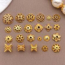 10/30 件 18K 镀金花丝端盖花珠盖珠端盖金属隔珠盖适用于项链手链耳环珠宝制作用品