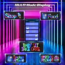 Panel de matriz LED, señal LED interior y rodante, animación de patrones de texto DIY, pantalla LED de luz blanda programable, control de aplicaciones, animación de texto por aplicación Bluetooth, se puede montar en la pared o usar en el escritorio, es decoración del hogar, creación de arte, sala de juegos, pantalla de publicidad de ventana flexible - Negro - Ver 9
