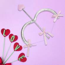 Conjunto de arco y flecha de Cupido, accesorios para disfraz de Halloween, cosplay, accesorios de fotos para mujer - Plateado - Ver 4