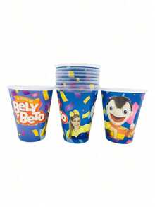 30 Vasos Bely Y Beto Desechables Plástico Fiesta Cumpleaños. Vasos seguros y fáciles de usar, con diseño divertido para alegrar la mesa en cualquier fiesta infantil. - Negro - Ver 1