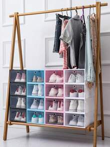 12/6/3/1pcs Set Large Capacity Clear Plastic Shoe Boxes - Multi-Layer Stackable Shoe Storage Organizer With Flip-Up Lids, Durable Sealable Design For Home Organization, Transparent For Easy Viewing And Shoe Display - White - View 8