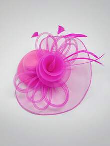 HITYfascinator 1 件 Fascinator Veil 网眼迷你帽，涤纶纤维蝴蝶结装饰，适合所有季节小帽子德比帽