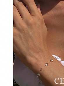 Handmade Lucite Bead Necklace, Minimalist Premium Water Drop Earrings Jewelry Set - White - View 11