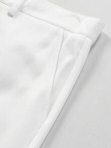 1 件男士夏季白色口袋简约修身休闲短裤 - 白色 - 查看 4