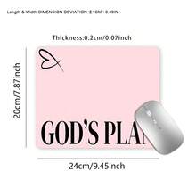 1个GOD'S PLAN粉色大号鼠标垫，带缝边防滑橡胶底座，尺寸35.4x15.7英寸，适用于家庭办公室，可作为礼物送给朋友、女性、返校季、游戏鼠标垫、办公用品、办公桌配件和鼠标垫。 - 文字 - 查看 8