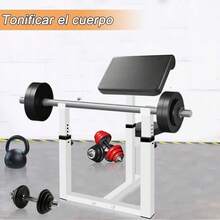 Banco de Pesas de Rizo, Banco de Pesas Ajustable Para Predicador de Brazos, Estación de Bíceps de Entrenamiento de Fuerza, Banco de Pesas con Brazo Sentado y Aislado - 1 - Ver 5