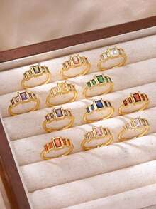 Heart Birthstone Ring, Birthstone Ring, Mothers Jewelry, Bridesmaid Gift, Stackable Ring, Gift For Mom/Mother, Birthday Gift - JZ7300G - View 15