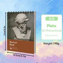 1 pieza Cuaderno de dibujo A3/A4/A5 con 60 o 100 páginas, papel de 100 g/m², resistente a la tinta y difícil de romper, papel de alta calidad para dibujar dentro y fuera, ideal para estudiantes, aprendizaje artístico y de pintura, un regalo imprescindible para amigos y estudiantes durante la temporada escolar, de vuelta al cole, útiles escolares - Multicolor - Ver 22