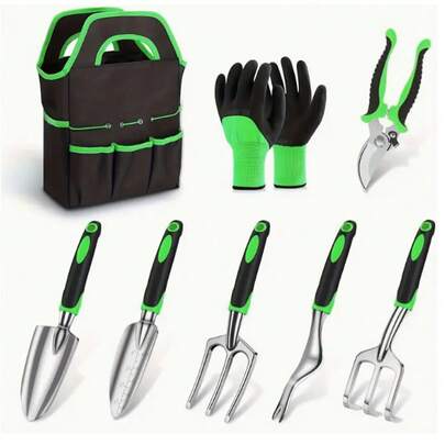 8pcs Gardening Tool Set For Home Use, Flower Cultivation, Pine Soil, Flower Planting Tools, Shovel, Digging Soil, Gardening, Flower Cultivation, Vegetable Planting, Home Use, Grass, Iron Shovel, Rake, Outdoor