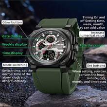 Fashion Simple Men's Watches Classic Hundred Square Electronic Watch Waterproof Multi-Function Pointer Quartz Watchs - Black Gold - View 3