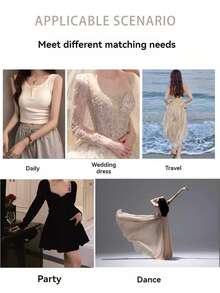 Women's Solid Box Breathable Nipple Covers, Invisible Seamless Pasties, Waterproof Sweatproof Non-Slip Adhesive Bra, Backless Bra Stickers, Reusable Washable Bra Accessories Suitable For Wedding Dress, Sleepwear, Workwear, Swimwear, Dresses, Bikini, Backless Outfits, Sports Bras - Multicolor - View 8