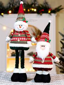 Die neue Weihnachts-Heim- und Outdoor-Dekorationsfigur für 2025, ein alter Schneemann und ein Rentier, ist 60 cm lang, wenn eingeklappt. - Verschiedenfarbig - Übersicht 4