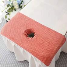 1 pièce Serviette de spa de 40 * 80 cm avec trou - serviette d'absorption d'eau pour massage et thérapie, tapis d'oreiller de tête de lit, serviette de visage pour lit