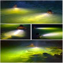 300米防水变焦水下手电筒，高功率LED T6潜水手电筒，专业防水IPX8可充电18650电池潜水手电筒 - 黑色 - 查看 3