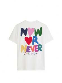 1pac 180g Graphic T-Shirt 100% Cotton Crew Neck Short Sleeve, Y2K Women's T-Shirt, Vintage Streetwear, Plus Size Graphic Tee. - 白色 - 查看 3
