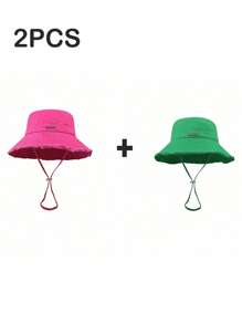 1 pezzo Cappello da pescatore da donna con coulisse sul bordo, in tessuto morbido, antivento, alla moda, adatto per uso quotidiano, pendolarismo, viaggi, vacanze e regalo di Ognissanti
