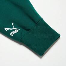 Puma 男女款复古套头连帽衫，休闲运动服花卉印花，春秋季 - 綠色 - 查看 4