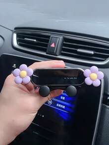 Giá đỡ điện thoại mini dán ngẫu nhiên, giá đỡ điện thoại hình hoa màu hồng cho xe hơi, thích hợp để đặt điện thoại định vị trong xe và sử dụng, phụ kiện xe hơi, phụ kiện nội thất xe hơi, phụ kiện xe hơi dành cho nữ. - Màu tím - Xem 9