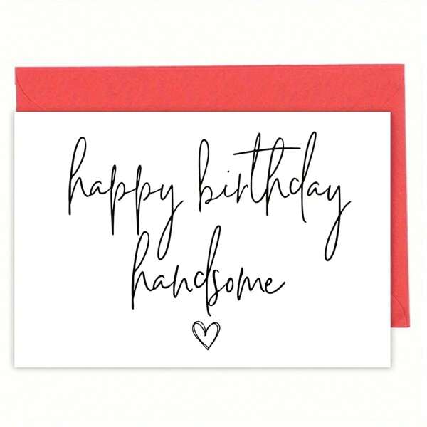 1PC Boyfriend Birthday Card, Husband Birthday Card, Birthday Card For Him, Happy Birthday Handsome Card, Gift For Boyfriend, Husbend