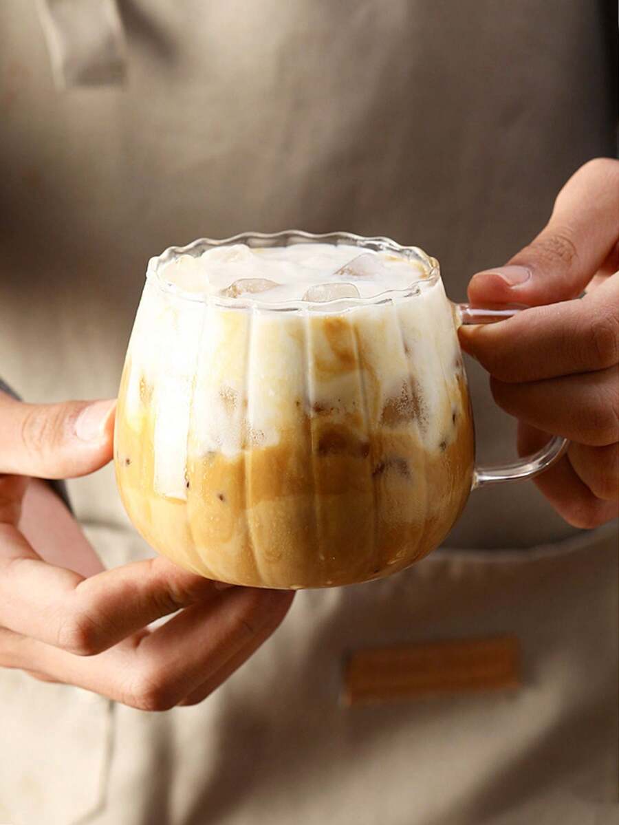1件/2件条纹玻璃杯、南瓜玻璃杯、罗纹咖啡杯、创意浮雕条纹透明玻璃杯、带手柄透明咖啡杯、饮水杯、创意鸡尾酒杯、加厚高硼硅玻璃杯、耐热透明水杯、果汁杯、酱汁壶、牛奶咖啡、厨房奶精壶及餐厅饮料玻璃杯 - 彩色 - 查看 1