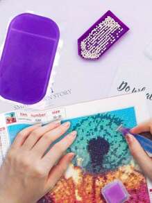 79pcs Diamond Painting Tool Set, Mosaic Cross Stitch Art Pointing Tool, Contains Diamond Painting Glue-Durable Plastic Adhesive, Crystal Gem Applicator