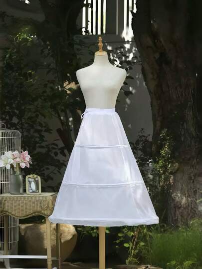 1pc 3-6 Layers Steel Hoop White Bridal Petticoat Crinoline Slip Underskirt For Wedding Dress, Elegant Washable Petticoat Suitable For Wedding, Formal Occasions, Party, Cosplay, Lolita, Dance Fall Clothes For Women