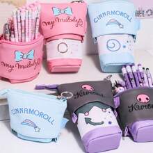 Sanrio 1pc Cute Cartoon Kitty, My Melody, Kuromi, Design Telescopic Pencil Case, Large Capacity Student Stationery Pouch,Back To School,School Supplies,Pencil Pouch,School Bag