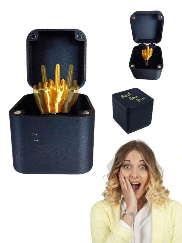 1pc-Surprise Middle Finger Gift Box, Middle Finger In A Box, Annoying Gift Box, Prank Gift Box, Just For You Gift Box, Adult Prank Hand Prank Pop-Up Gift Box, Funny Prank Gift Box For Office Desktop Decoration