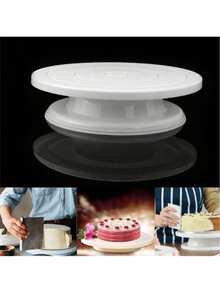 A Cake Turntable Baking Turntable Rotating Cake Mounting Table PP Plastic Mounting Tools Cake Mounting Turntable - White - View 11