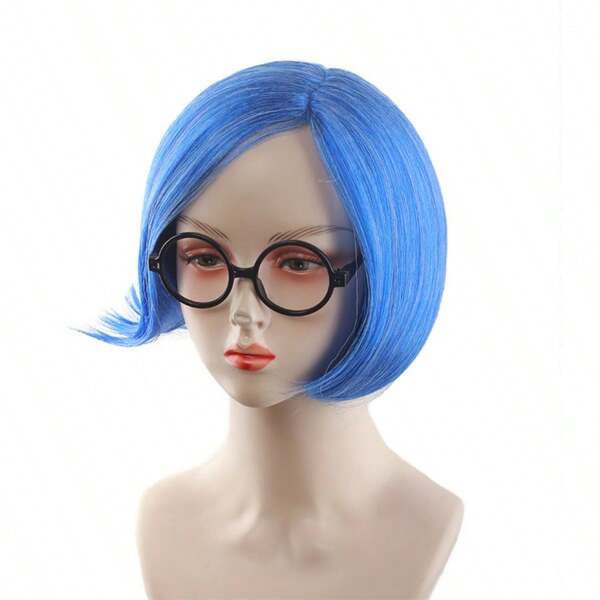 1pc  Brain Agent Wig Head Cover Animation Role-Playing Wig Flower Hairpin Party Costume Wig Halloween Wear Woven Wig Braid Cartoon Character Wig Comic Wig Thanksgiving Birthday Gift Christmas