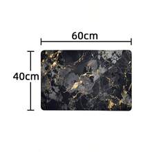 1pc Black And Gold Marble Pattern Floor Mat, Soft Plush Surface, Modern Minimalist Style, Home, Bathroom, Kitchen Decor, Anti-Fatigue Mat Room Decor Bathroom Accessories Back To School Entryway Decor Bathroom Kitchen Decor - Multicolor - View 13