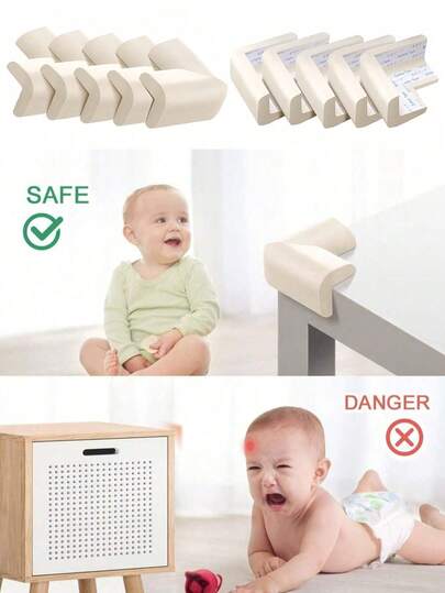 10pcs Children's Thickened Protective Safety Corner Guards, Anti-Collision Cushions For Babies, Oil-Resistant Waterproof Quick Rebound Safety Corner Protectors