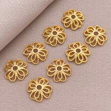 10/30 件 18K 镀金花丝端盖花珠盖珠端盖金属隔珠盖适用于项链手链耳环珠宝制作用品